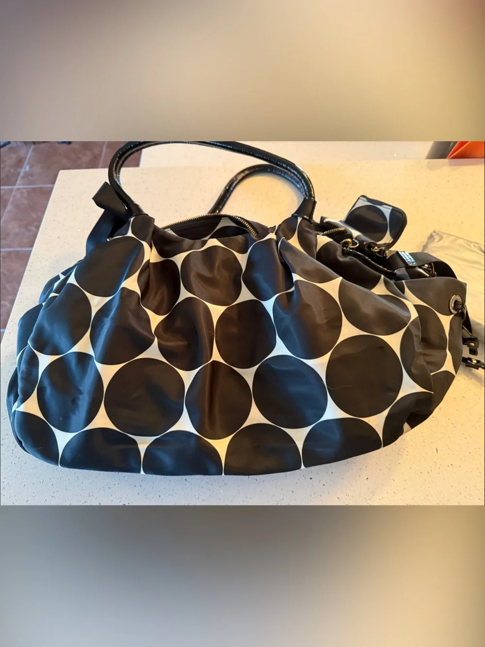 kate spade Black and White Polka Dot Diaper Bag